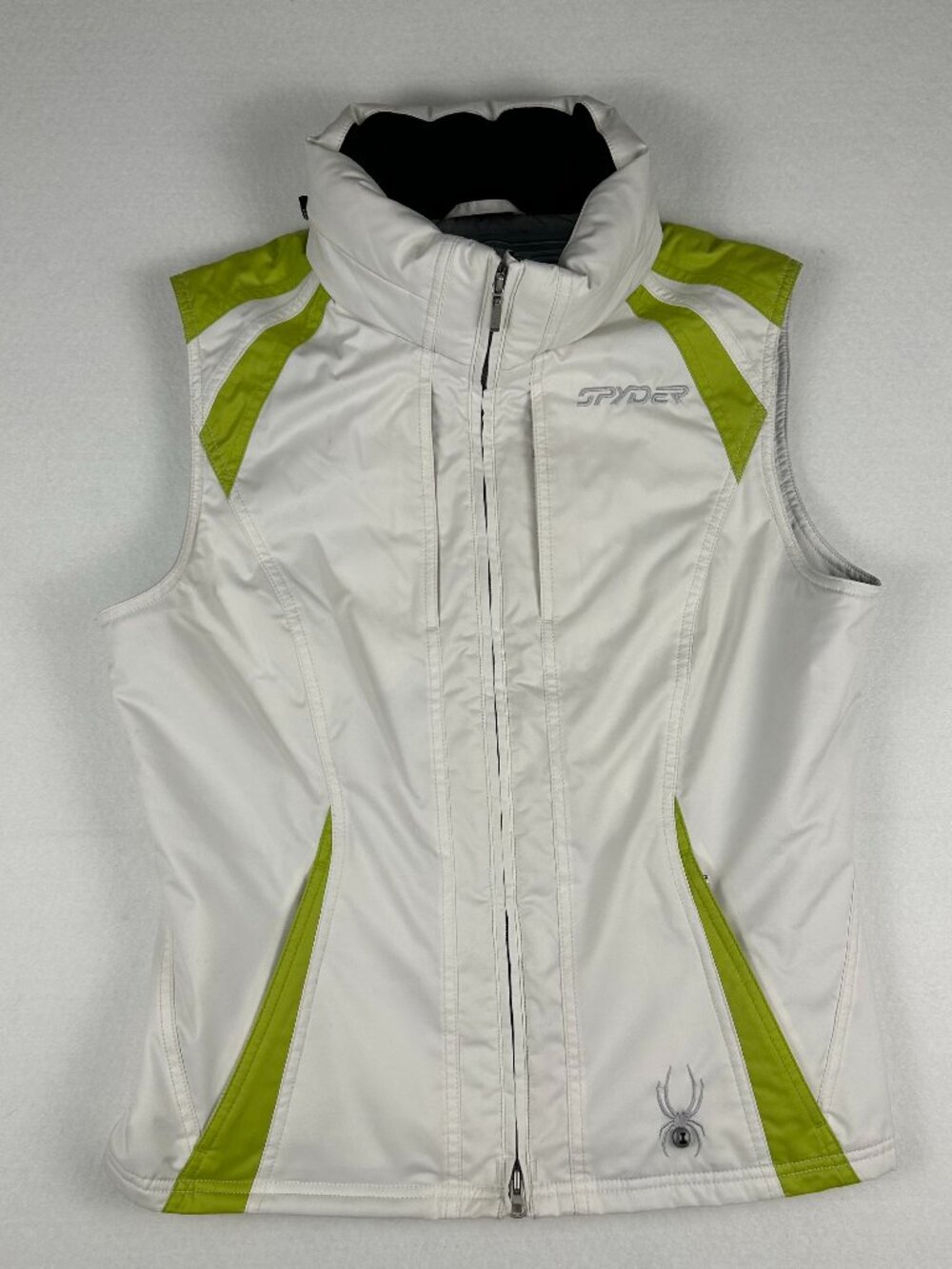 Spyder | Women's Thinsulate Ski Vest, White with Green Accents, size 12